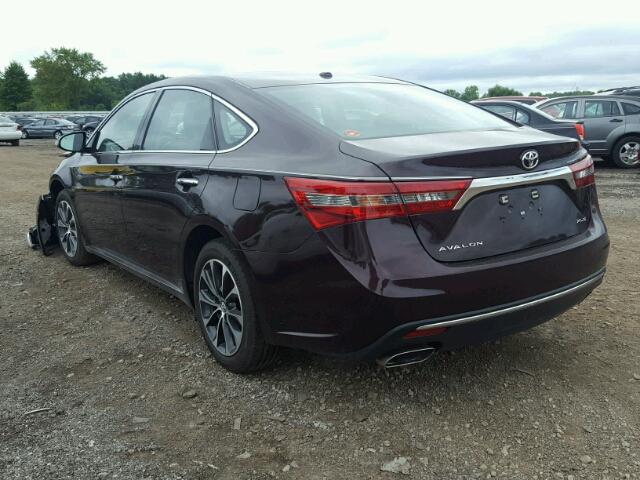 4T1BK1EBXGU207836 - 2016 TOYOTA AVALON XLE MAROON photo 3