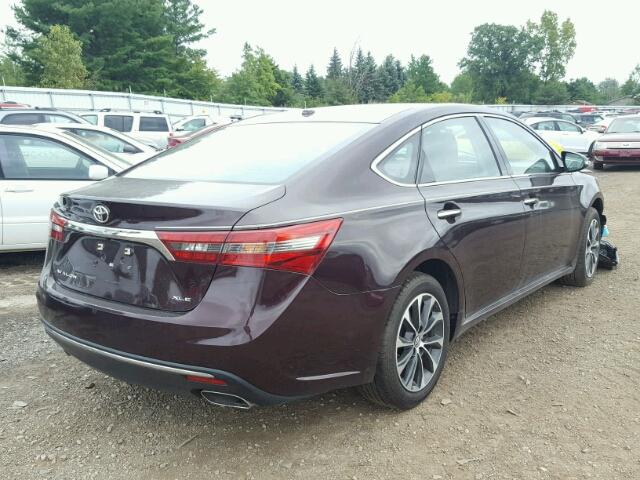 4T1BK1EBXGU207836 - 2016 TOYOTA AVALON XLE MAROON photo 4