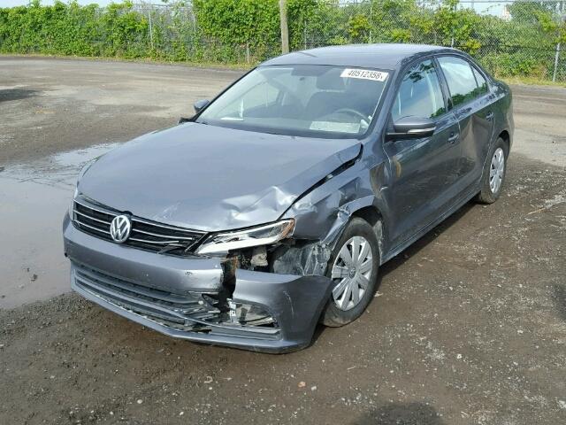 3VW1K7AJ3FM416156 - 2015 VOLKSWAGEN JETTA BASE GRAY photo 2