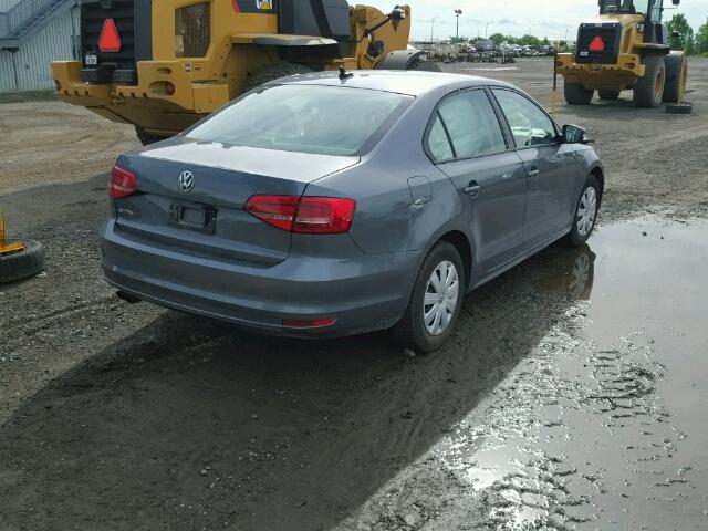 3VW1K7AJ3FM416156 - 2015 VOLKSWAGEN JETTA BASE GRAY photo 4