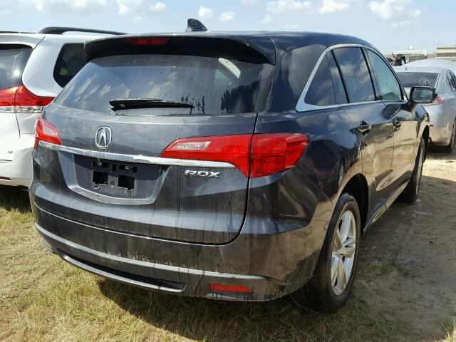 5J8TB3H30FL005697 - 2015 ACURA RDX GRAY photo 4