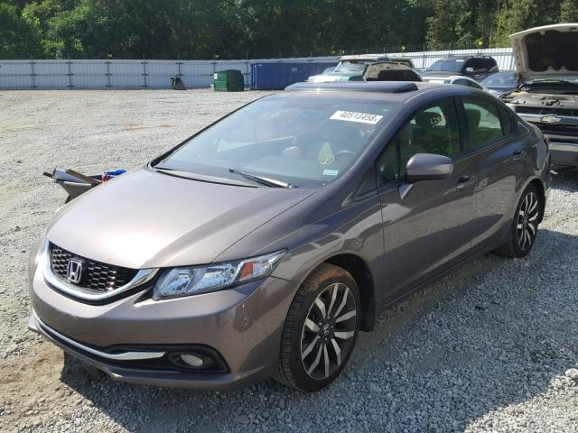 2HGFB2F95EH522519 - 2014 HONDA CIVIC EXL 棕色 照片 2