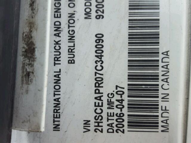2HSCEAPR07C340090 - 2007 INTERNATIONAL 9200 9200I WHITE photo 10
