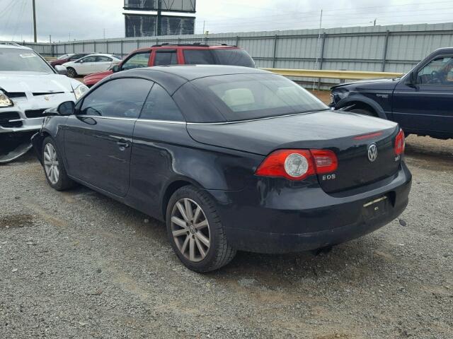 WVWDA71F77V002030 - 2007 VOLKSWAGEN EOS 2.0T S BLACK photo 3