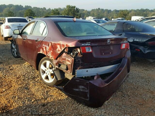 JH4CU2F67AC038526 - 2010 ACURA TSX BURGUNDY photo 3