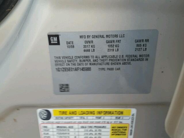 1G1ZE5E01AF145988 - 2010 CHEVROLET MALIBU LTZ 金色 照片 10