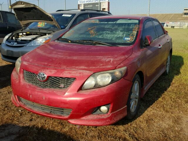 1NXBU4EEXAZ289287 - 2010 TOYOTA COROLLA BA RED photo 2