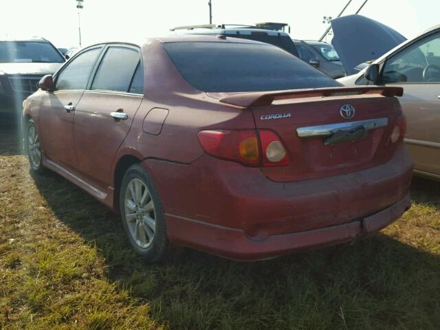 1NXBU4EEXAZ289287 - 2010 TOYOTA COROLLA BA RED photo 3