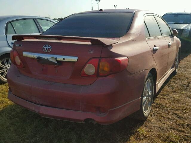 1NXBU4EEXAZ289287 - 2010 TOYOTA COROLLA BA RED photo 4