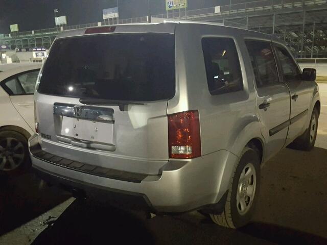 5FNYF3H21BB023459 - 2011 HONDA PILOT LX SILVER photo 4