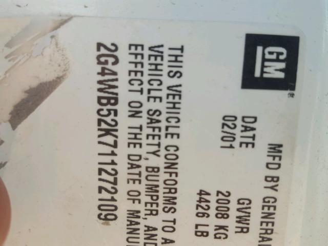 2G4WB52K711272109 - 2001 BUICK REGAL LS 白色 照片 10