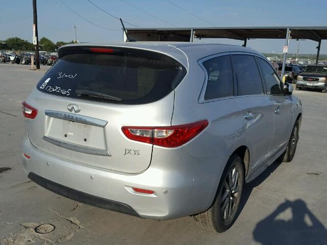 5N1AL0MN8DC304081 - 2013 INFINITI JX35 BASE SILVER photo 4