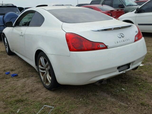 JNKCV64E99M605520 - 2009 INFINITI G37 BASE WHITE photo 3