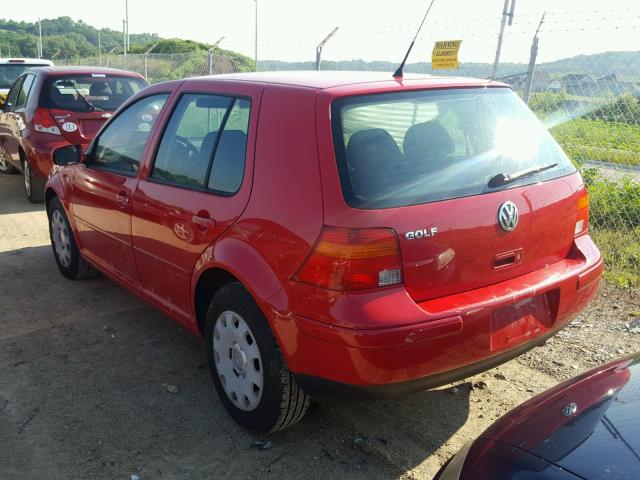 9BWFL61J244029225 - 2004 VOLKSWAGEN GOLF GL RED photo 3