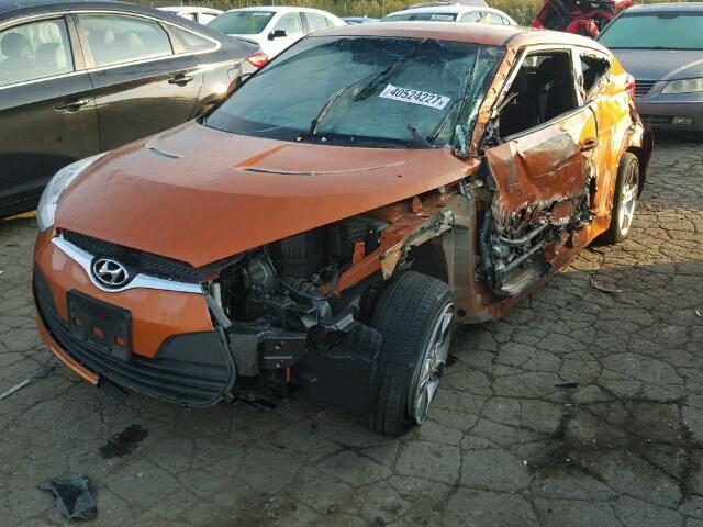 KMHTC6ADXEU208391 - 2014 HYUNDAI VELOSTER B ORANGE photo 2