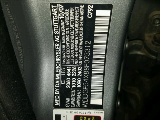 WDDGF54X88F073312 - 2008 MERCEDES-BENZ C 300 灰色 照片 10