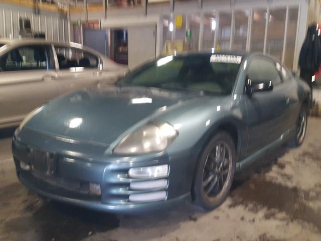 4A3AC54L4YE118061 - 2000 MITSUBISHI ECLIPSE GT BLUE photo 2