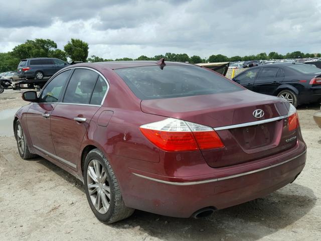 KMHGC4DF1BU127858 - 2011 HYUNDAI GENESIS 4. BURGUNDY photo 3