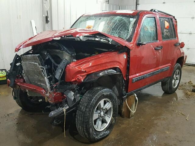 1J8GN28K88W173459 - 2008 JEEP LIBERTY SP RED photo 2