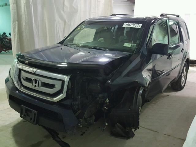 5FNYF4H58BB020834 - 2011 HONDA PILOT EXL BLUE photo 2