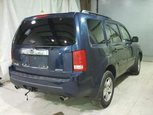 5FNYF4H58BB020834 - 2011 HONDA PILOT EXL BLUE photo 4