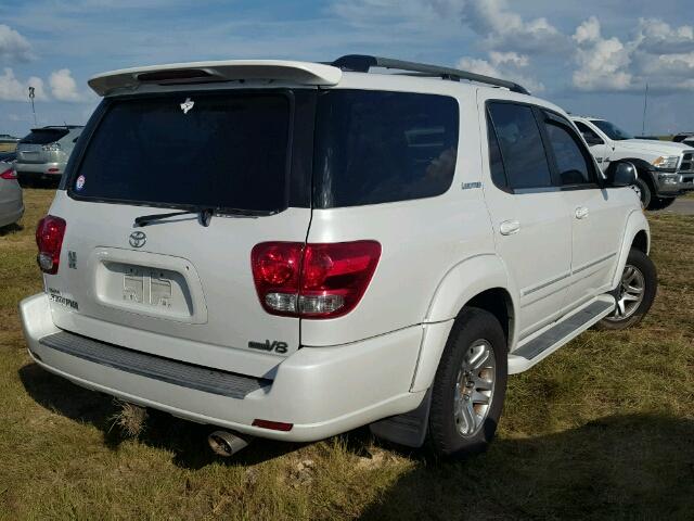 5TDZT38A55S249265 - 2005 TOYOTA SEQUOIA WHITE photo 4