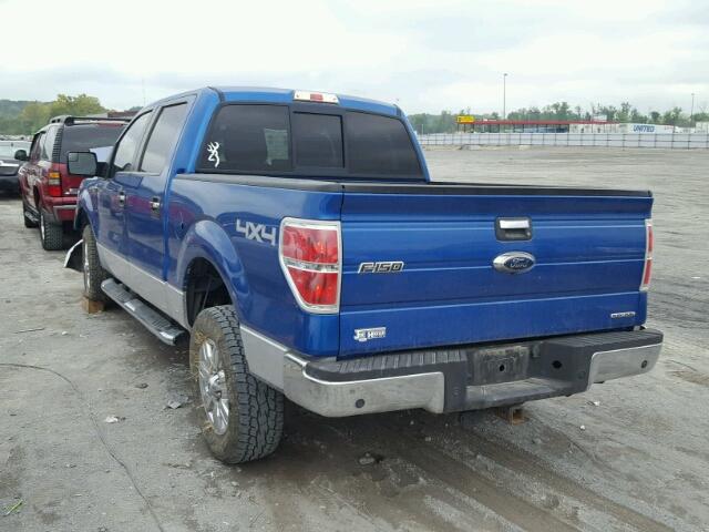 1FTFW1EF1BKD56296 - 2011 FORD F150 SUPER BLUE photo 3