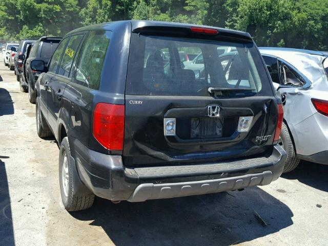 2HKYF18173H545950 - 2003 HONDA PILOT LX BLACK photo 3