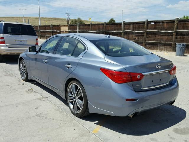 JN1AV7AR8EM701366 - 2014 INFINITI Q50 HYBRID GRAY photo 3