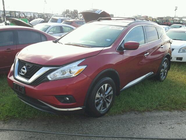 5N1AZ2MG8GN162464 - 2016 NISSAN MURANO S RED photo 2