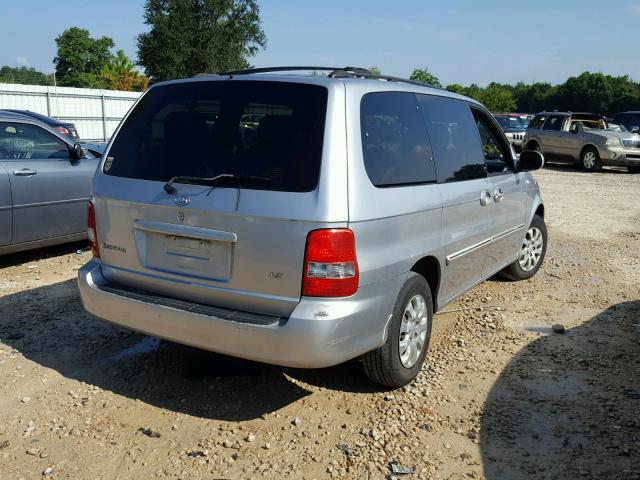 KNDUP131746524384 - 2004 KIA SEDONA EX SILVER photo 4