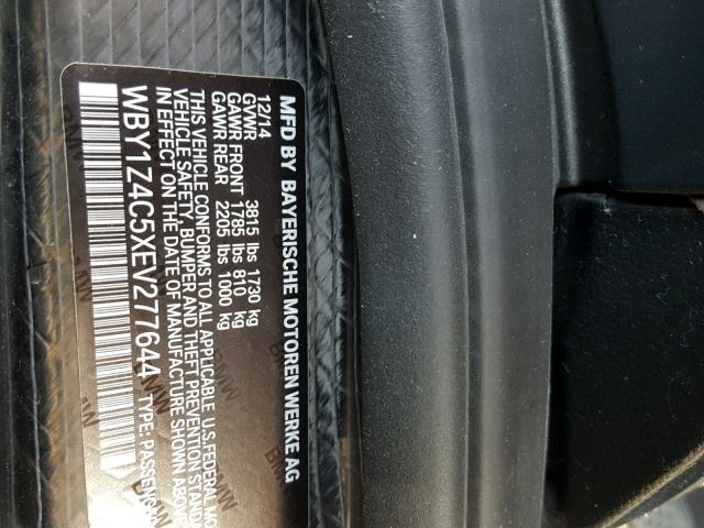 WBY1Z4C5XEV277644 - 2014 BMW I3 REX Blanco foto 10