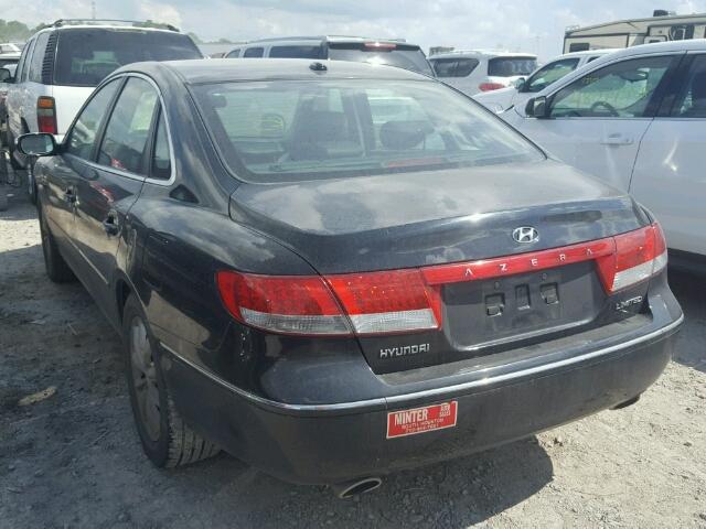 KMHFC46F18A254290 - 2008 HYUNDAI AZERA SE BLACK photo 3