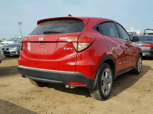 3CZRU5H33GM737752 - 2016 HONDA HR-V RED photo 4