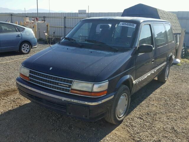 2P4FH253XPR334646 - 1993 PLYMOUTH VOYAGER BLUE photo 2