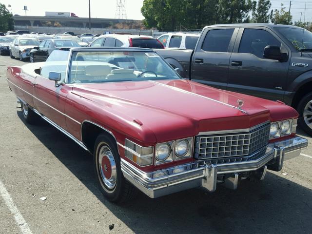 6D47R4Q248907 - 1974 CADILLAC COUPE DEVI RED photo 1