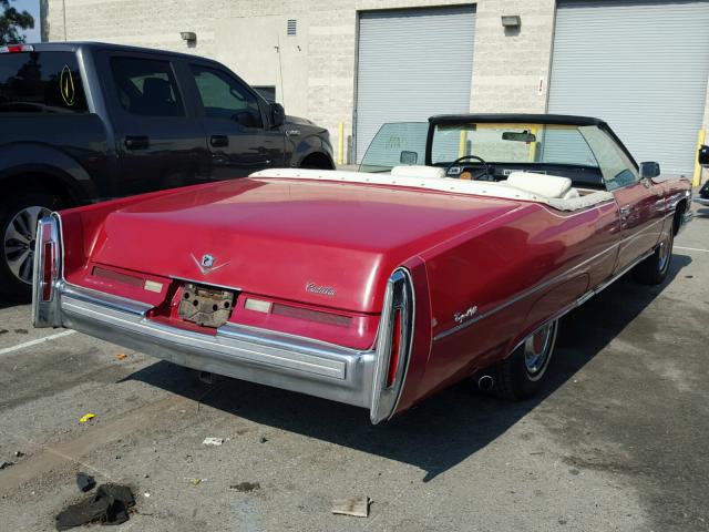 6D47R4Q248907 - 1974 CADILLAC COUPE DEVI RED photo 4