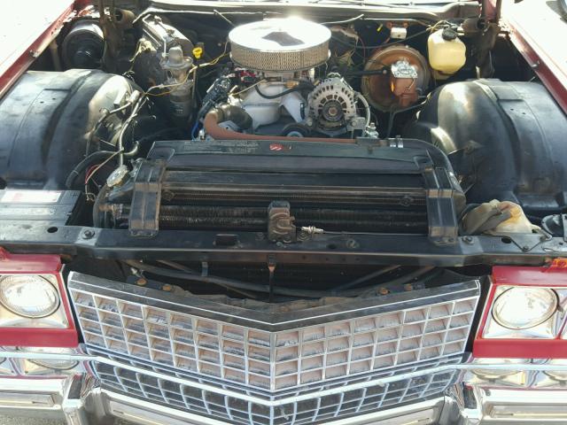6D47R4Q248907 - 1974 CADILLAC COUPE DEVI RED photo 7
