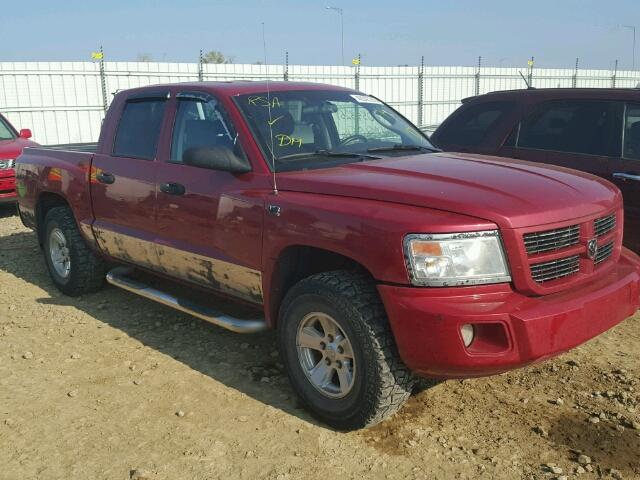 1D7HW38P89S814375 - 2009 DODGE DAKOTA SXT BURGUNDY photo 1