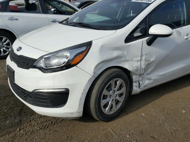 KNADM4A34G6542101 - 2016 KIA RIO LX WHITE photo 9