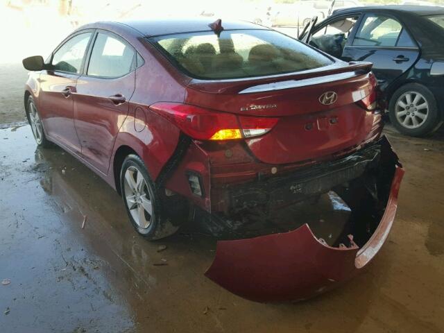 5NPDH4AE3DH330946 - 2013 HYUNDAI ELANTRA GL RED photo 3