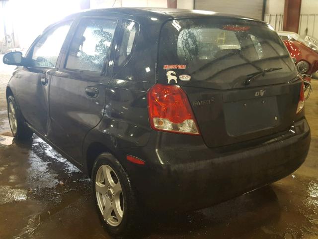 KL1TD66617B752263 - 2007 CHEVROLET AVEO BASE Noir photo 3