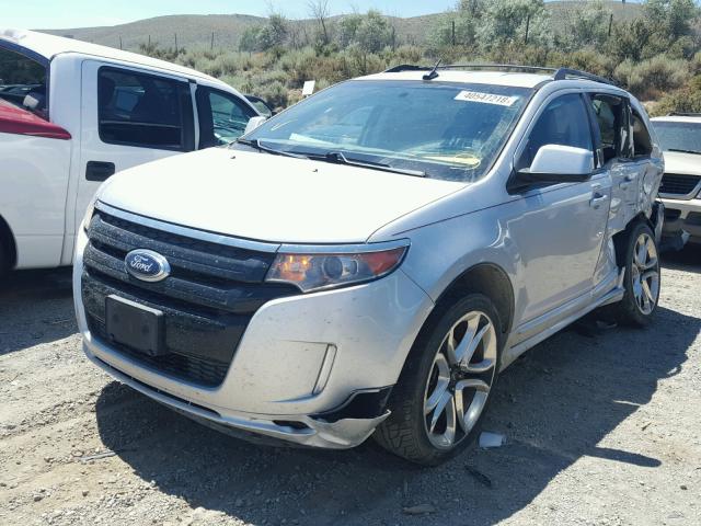 2FMDK4AK7BBA61720 - 2011 FORD EDGE SPORT SILVER photo 2