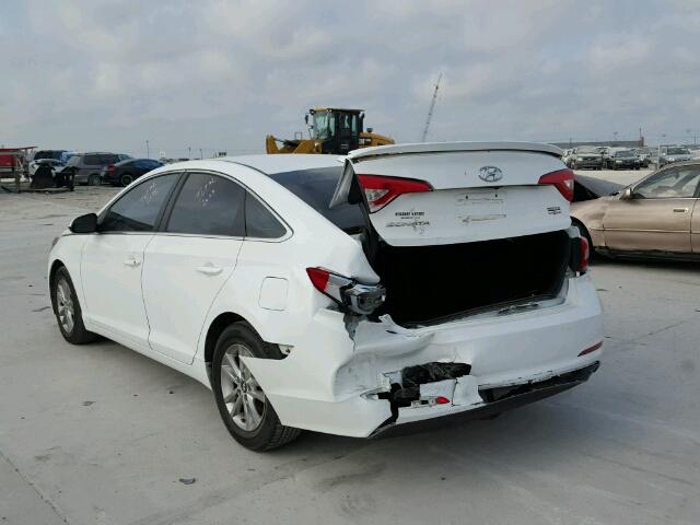 5NPE24AF8FH049291 - 2015 HYUNDAI SONATA SE WHITE photo 3