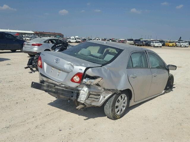 1NXBU4EE6AZ373039 - 2010 TOYOTA COROLLA SILVER photo 4