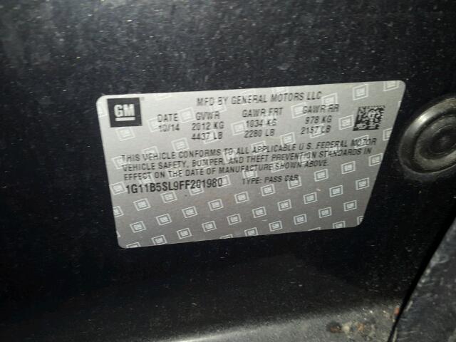 1G11B5SL9FF201980 - 2015 CHEVROLET MALIBU LS Graphit Foto 10