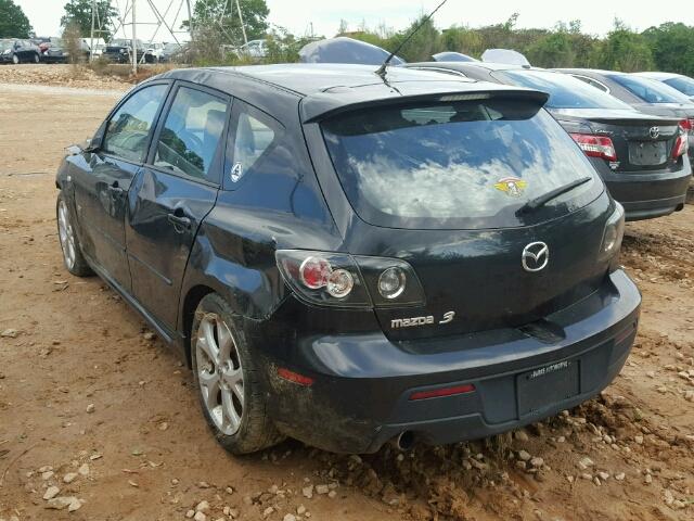 JM1BK343381830082 - 2008 MAZDA 3 HATCHBAC BLACK photo 3