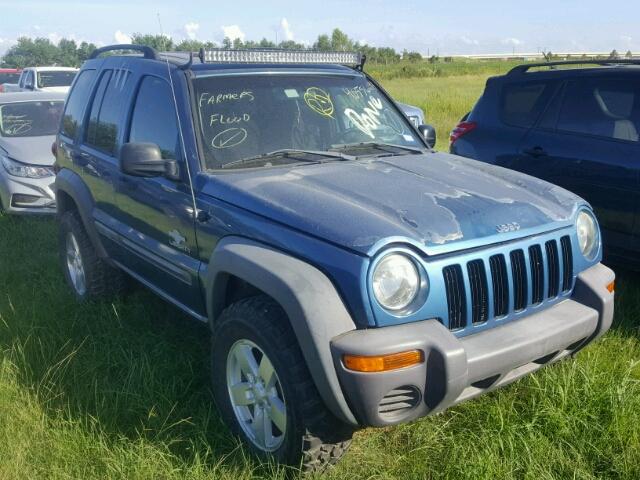 1J4GL48K04W262150 - 2004 JEEP LIBERTY SP BLUE photo 1