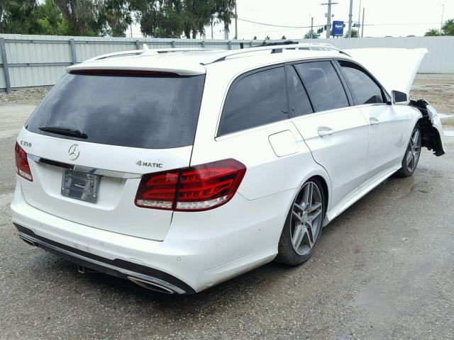 WDDHH8JB9EA897322 - 2014 MERCEDES-BENZ E 350 4MAT WHITE photo 4