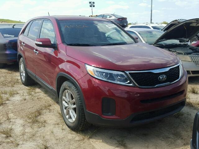 5XYKT3A64EG452605 - 2014 KIA SORENTO RED photo 1